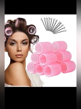 Hair Rollers in Hair Curlers - Pink with removable clips